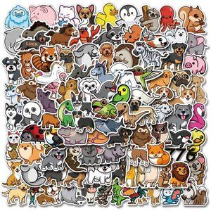 Kids Stickers Vinyl Waterproof Stickers Cute Animal 100pcs Stickers